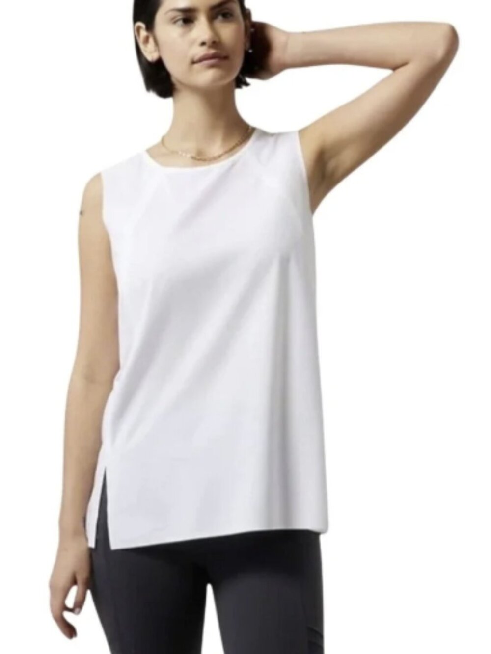 Athleta Zephyr Refined Tank Longer Length White Size 2X